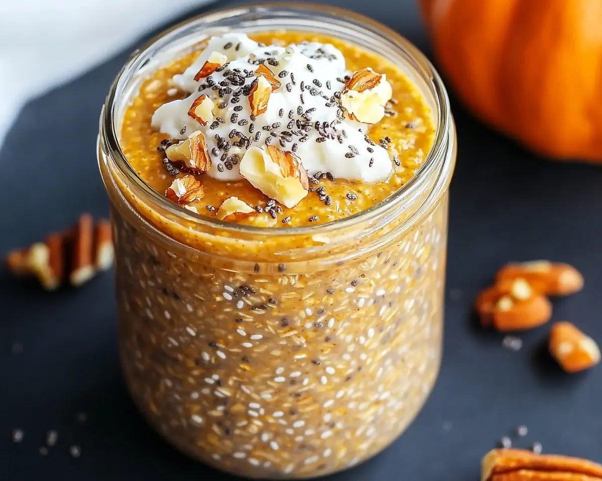 Pumpkin Pie Overnight Oats with Chia Seeds