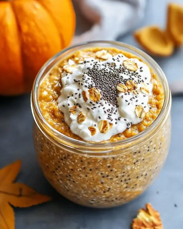 Pumpkin Pie Overnight Oats with Chia Seeds 6 Pumpkin Pie Overnight Oats