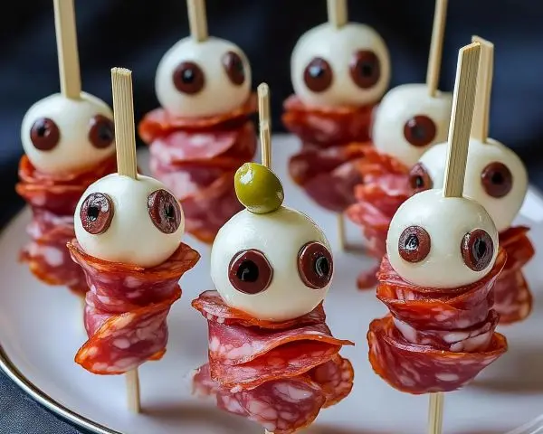 Salami Mozzarella Eyeballs 4 Salami Mozzarella Eyeballs