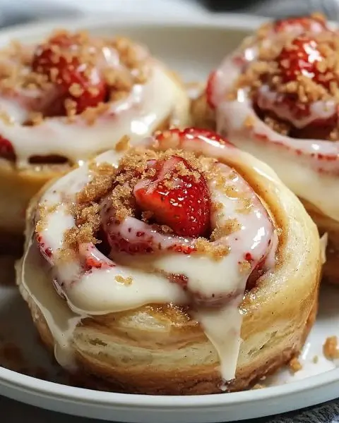 Strawberry Cheesecake Cinnabon Rolls 4 Strawberry Cheesecake rolls