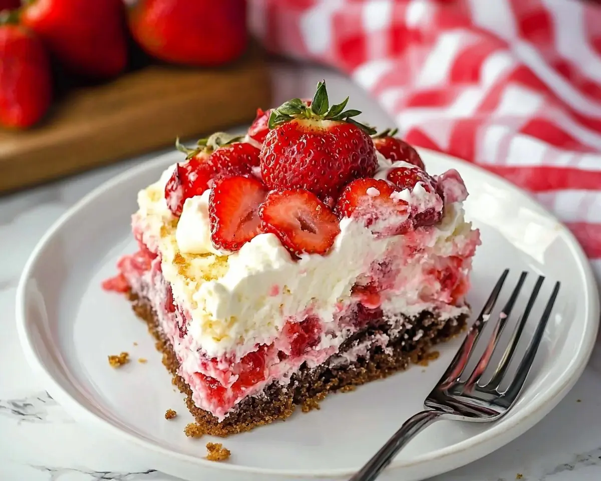 Strawberry Earthquake Cake