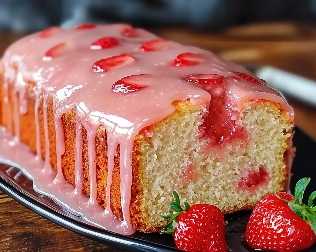 Strawberry Pound Cake with Strawberry Glaze