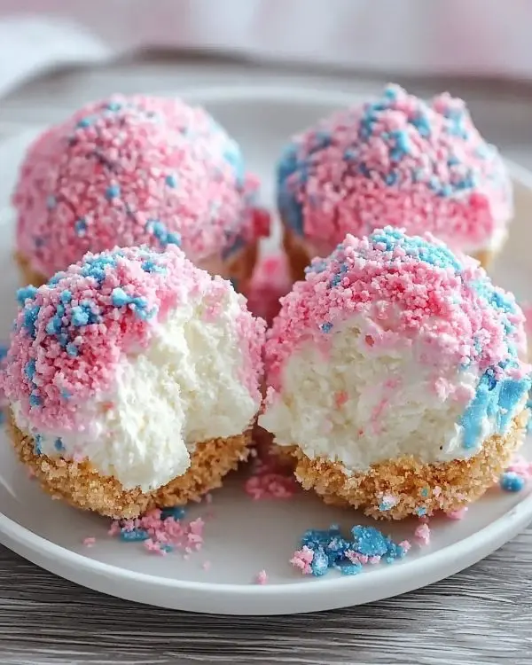 Crispy Cotton Candy Cheesecake Bombs 4 Cheesecake Bombs