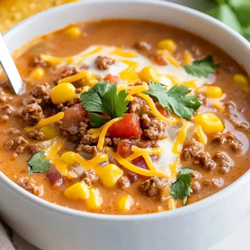 Creamy Cheesy Ground Beef Taco Soup Recipe 5 Creamy Cheesy Ground Beef Taco Soup Recipe