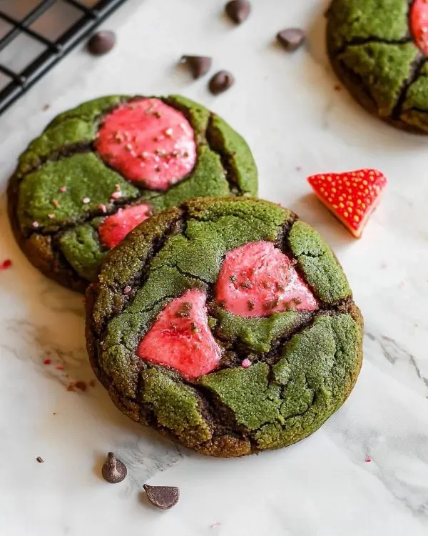 Double Strawberry Chocolate Matcha Cookies 4 Double Strawberry Chocolate Matcha Cookies Recipe