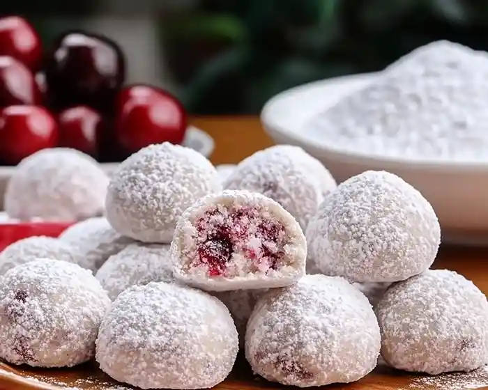 Cherry Snowball Cookies 2 Easy Cherry Snowball Cookies