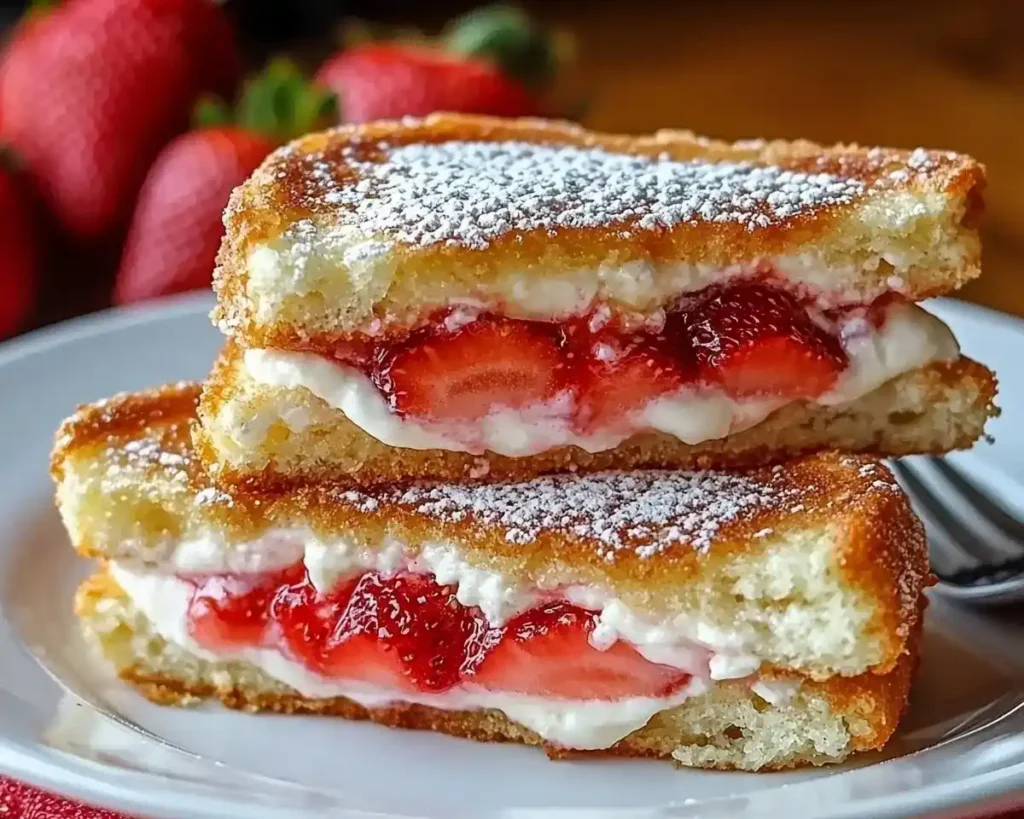 Fried Strawberry Cheesecake Sandwiches