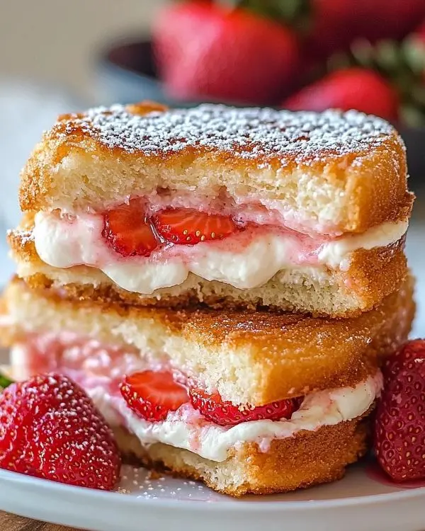 Fried Strawberry Cheesecake Sandwiches 2 Fried Strawberry Cheesecake Sandwiches Recipe