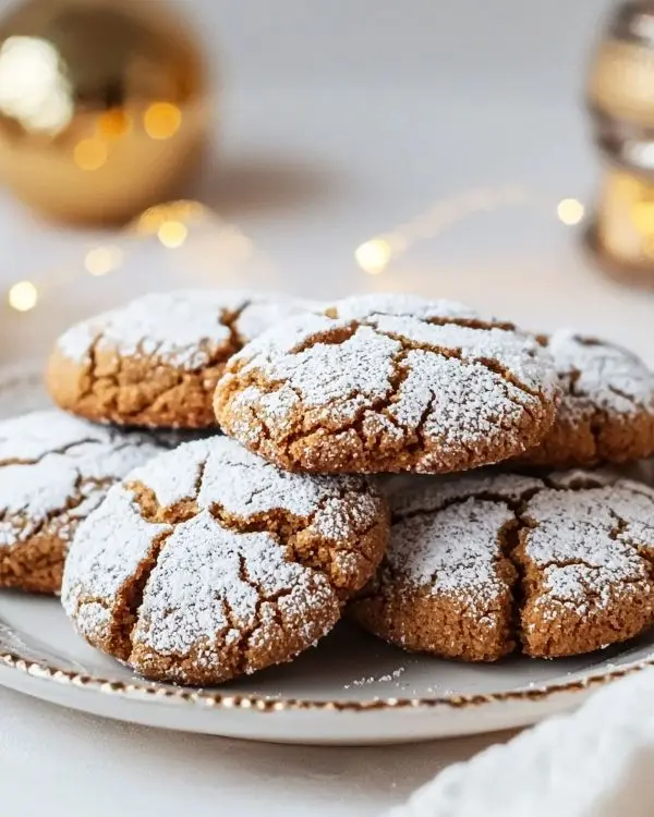 Gingerbread Crinkle Cookies 4 Gingerbread Crinkle Cookies Recipe