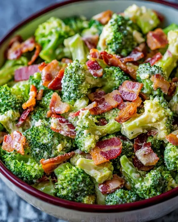 Easy Broccoli Bacon Salad 3 Healthy Broccoli Bacon Dish