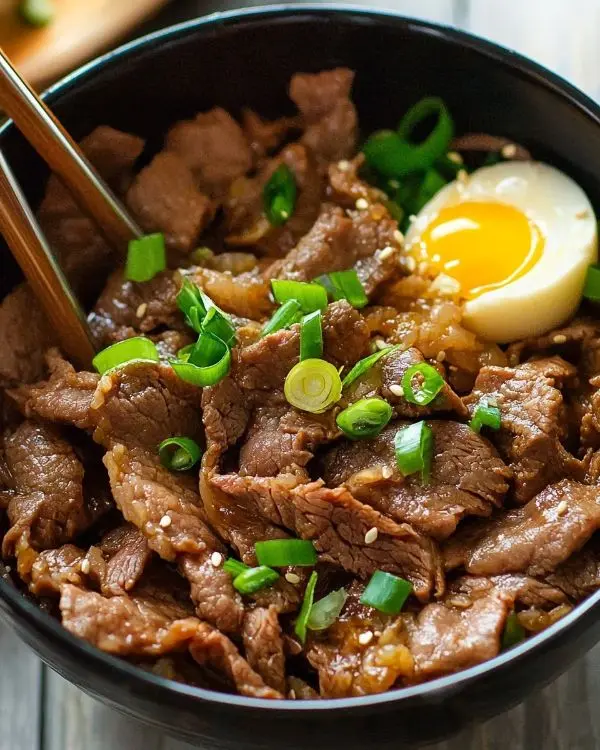 Japanese Beef Bowl Gyudon 3 Japanese Beef Bowl Gyudon Recipe