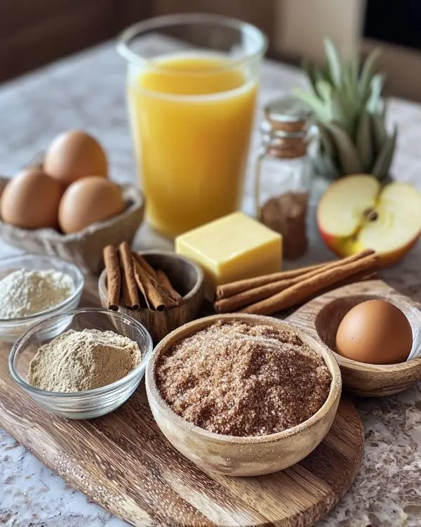 Main ingredients for Apple Cider Donut Bread
