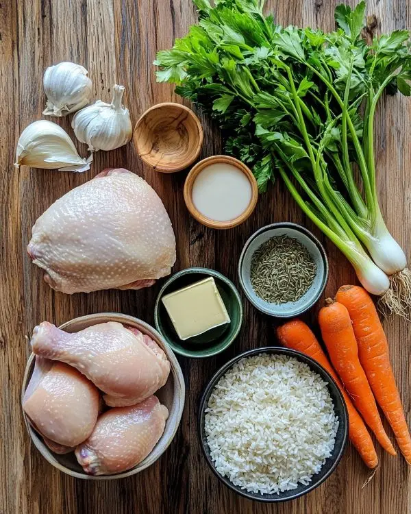 Creamy Chicken and Rice Soup 2 Main ingredients for Creamy Chicken and Rice Soup