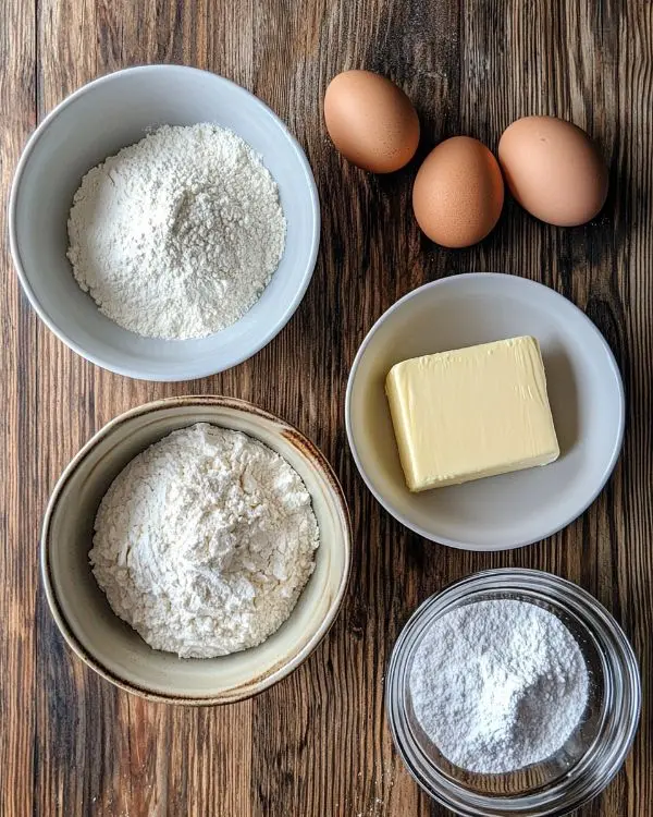 Main ingredients for Gluten Free Gooey Butter Cookies