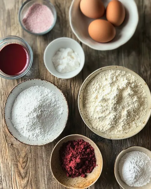 Red Velvet Crinkle Cookies 2 Main ingredients for Red Velvet Crinkle Cookies