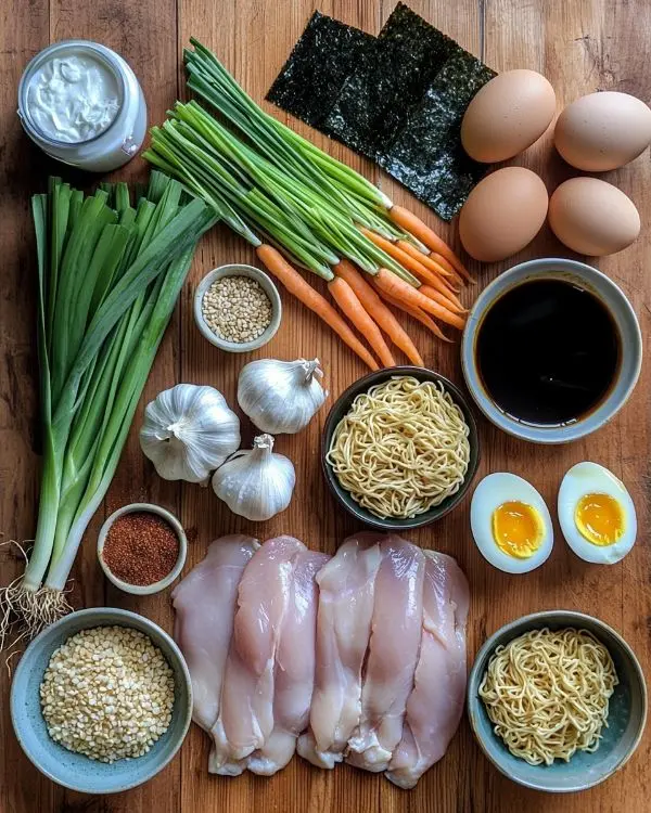 Fiery Chicken Ramen 2 Main ingredients for Chicken Ramen