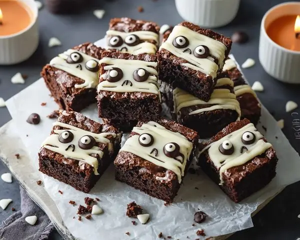 Spooky Mummy Brownies 2 Mummy Brownies