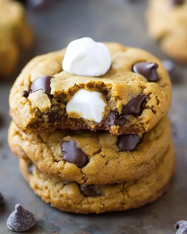 Pumpkin Chocolate Chip Marshmallow Cookies 4 Pumpkin Chocolate Chip Marshmallow Cookies Recipe