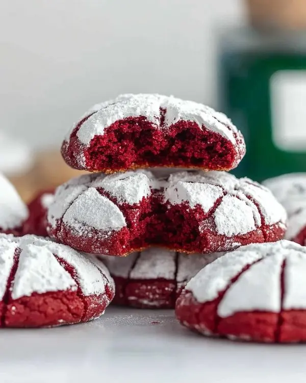 Red Velvet Crinkle Cookies 4 Red Velvet Crinkle Cookies Recipe
