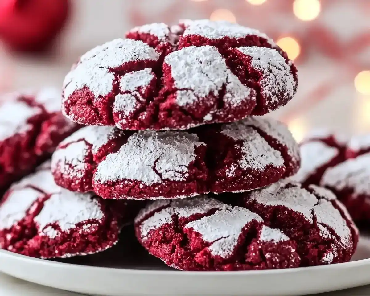 Red Velvet Crinkle Cookies