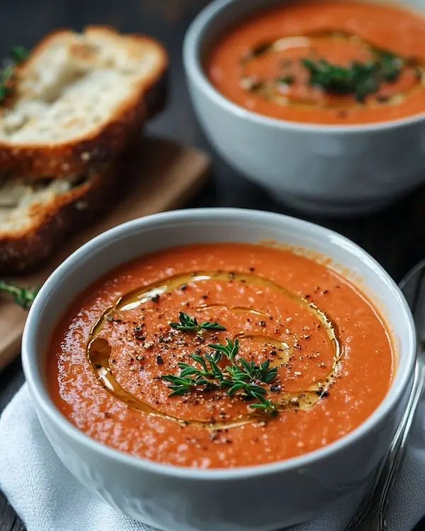Creamy Roasted Garlic Tomato Soup 2 Roasted Garlic Tomato Soup