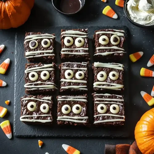 Spooky Mummy Brownies 5 Spooky Mummy Brownies