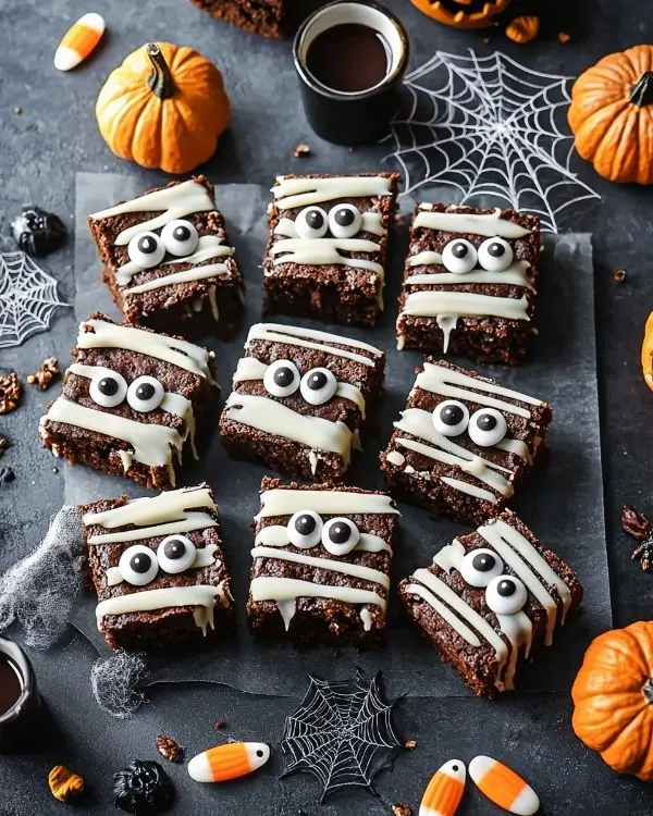 Spooky Mummy Brownies 4 Spooky Mummy Brownies Recipe