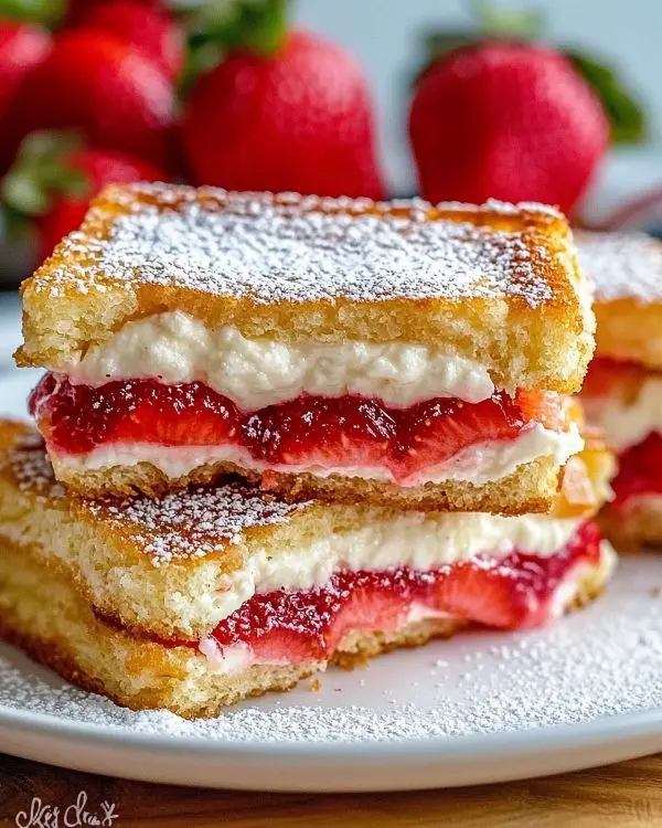 Fried Strawberry Cheesecake Sandwiches 4 Strawberry Sandwiches
