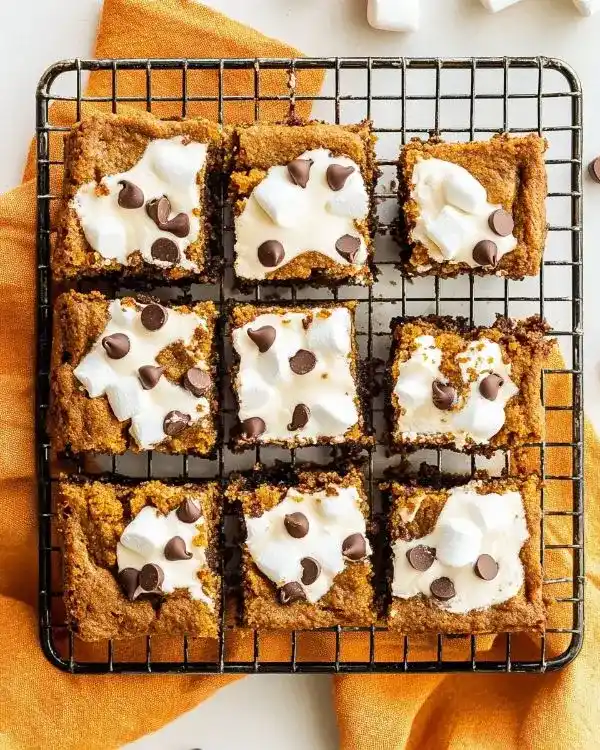 Pumpkin Smores Bars 3 fluffy marshmallow Pumpkin Bars