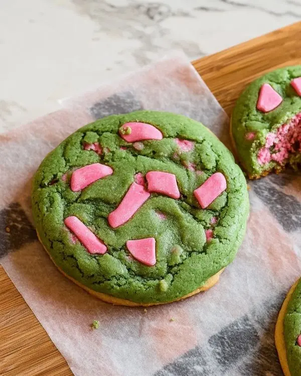 Double Strawberry Chocolate Matcha Cookies 3 strawberry matcha cookies