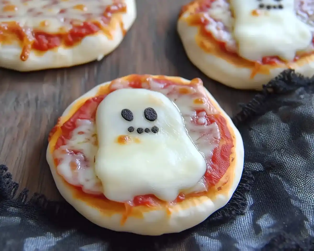 Adorable Mini Ghost Pizzas