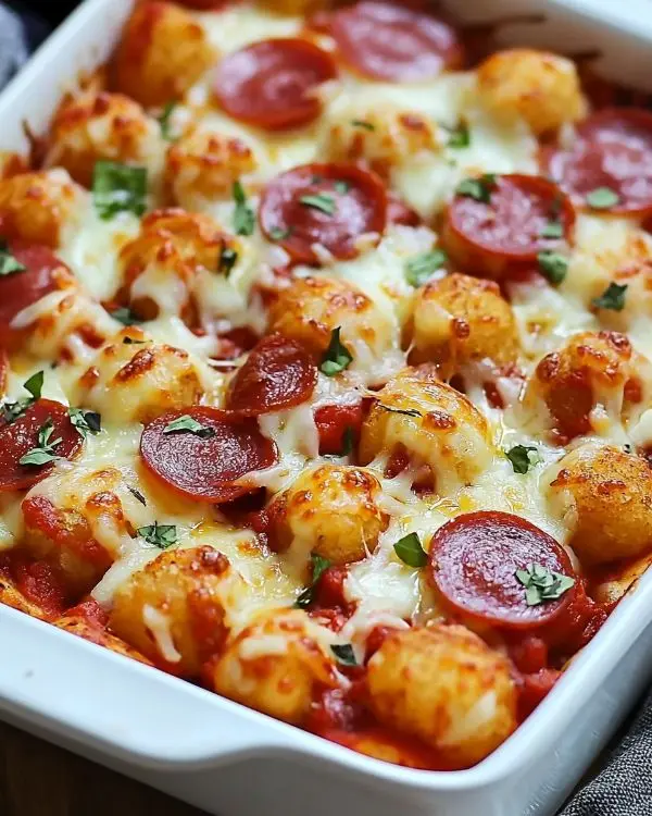 Cheesy Pizza Tot Casserole 2 Cheesy Pizza Casserole
