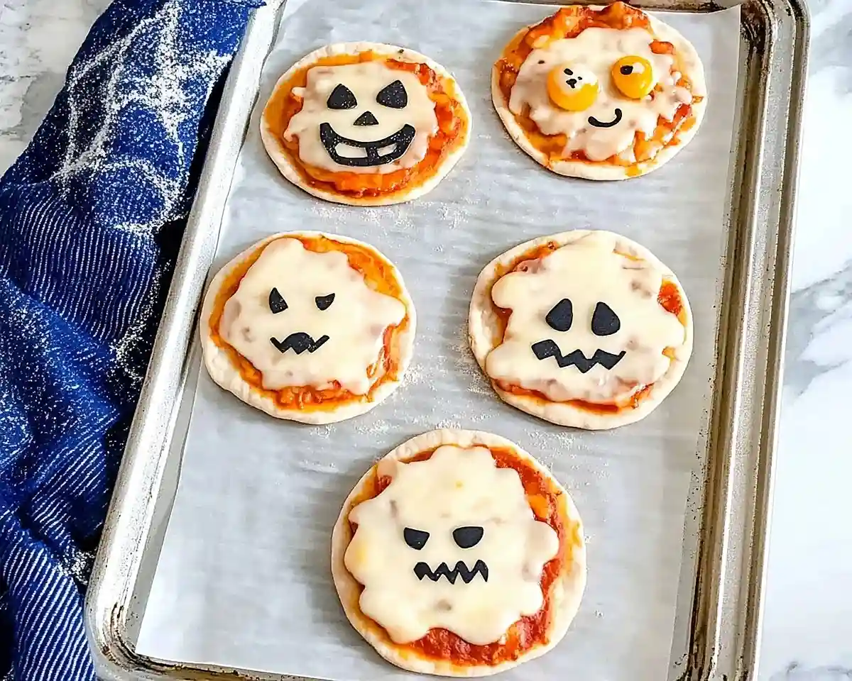 Easy Mini Halloween Pizzas