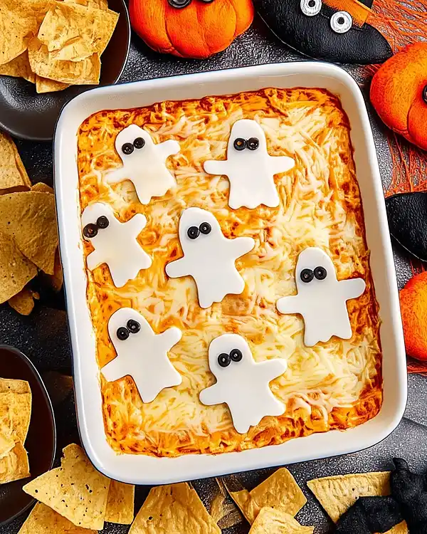 Spooky Halloween Buffalo Dip 4 Spooky Halloween Buffalo Chicken Dip