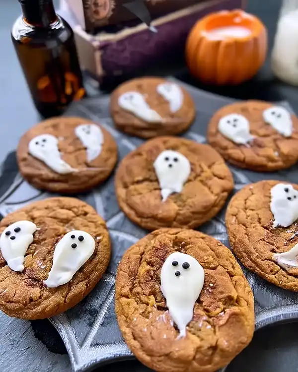 Spooky Ghost Brown Butter Pumpkin Cookies 2 Halloween Cookies