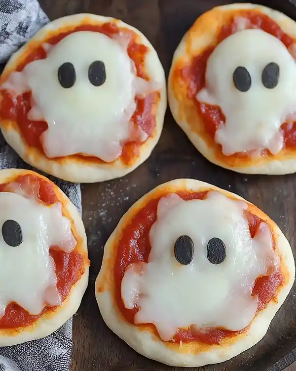 Adorable Mini Ghost Pizzas 4 Halloween Cooking Ideas For Kids
