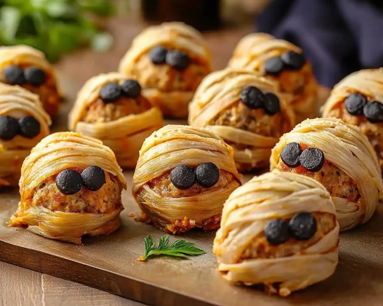 Halloween Mummy Meatballs