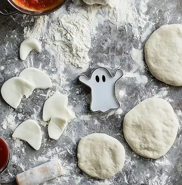 Adorable Mini Ghost Pizzas 3 How to Make mini ghost pizza