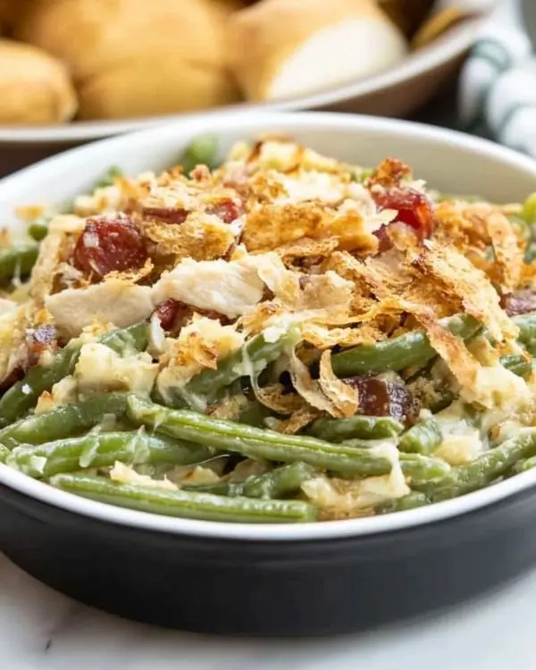 Loaded Green Bean Casserole Recipe with Cream Cheese