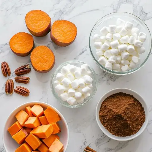 Sweet Potato Casserole with Marshmallows 2 Main Ingredients for Potato Casserole With Marshmallows