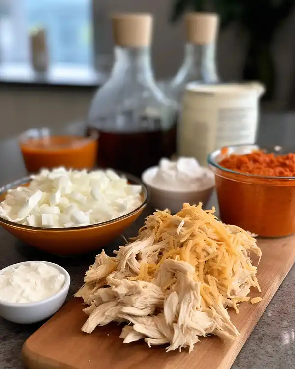 Spooky Halloween Buffalo Dip 2 Main ingredienrs for Halloween Buffalo Dip