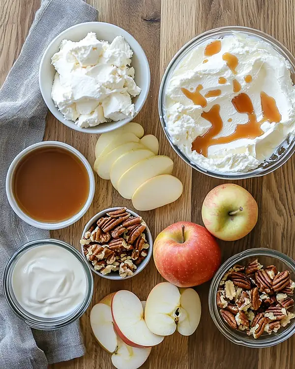 Main ingredients for Caramel Apple Cheesecake Dip