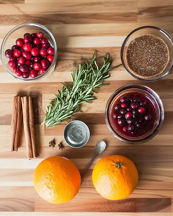 Honey Bourbon Cranberry Sauce 2 Main ingredients for Honey Bourbon Cranberry Sauce