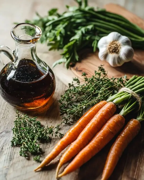 Main ingredients for Honey Glazed Carrots & Green Beans