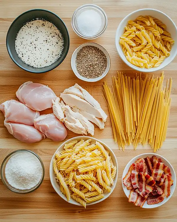 Creamy Chicken Bacon Ranch Pasta 2 Main ingredients for Ranch Pasta Sauce