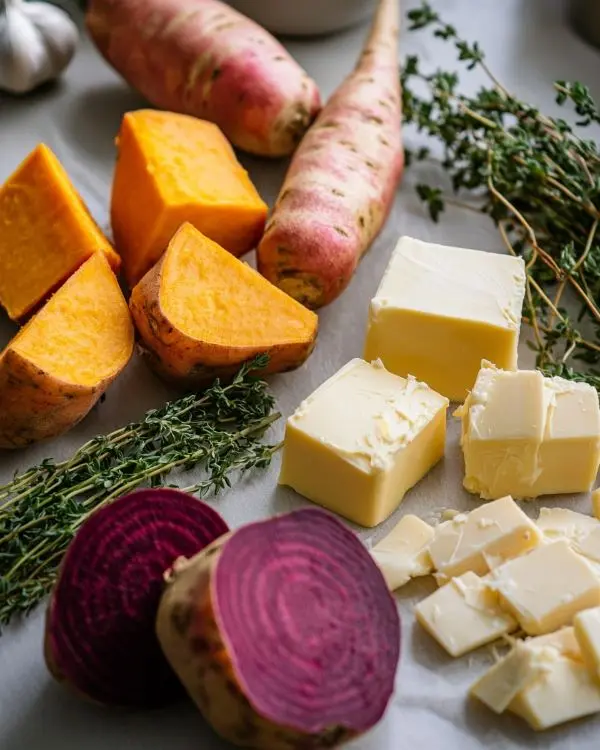 Root Vegetable Gratin 2 Main ingredients for Root Vegetable Gratin
