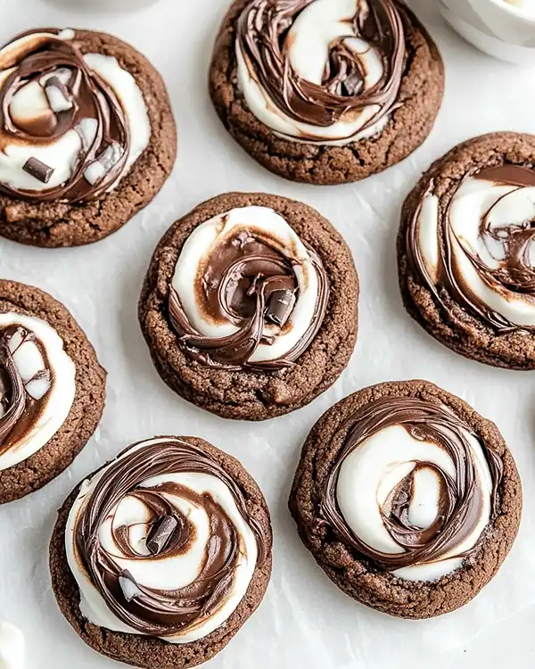 Chocolate Marshmallow Swirl Cookies 5 Marshmallow Cookies