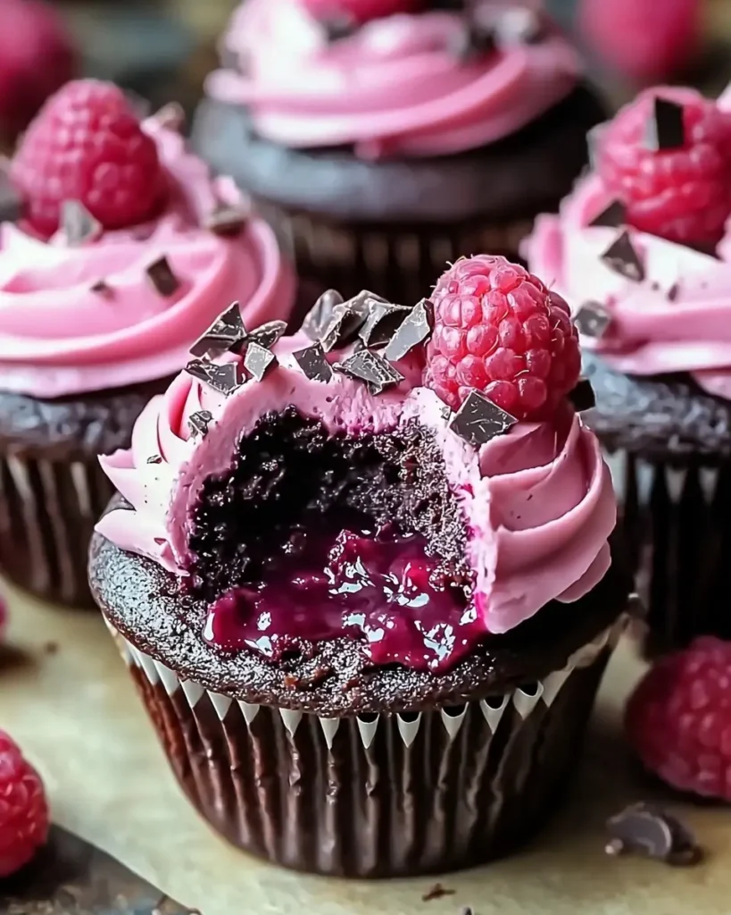 Molten Raspberry Chocolate Cupcakes 3 Molten Raspberry Chocolate Cupcakes Recipe