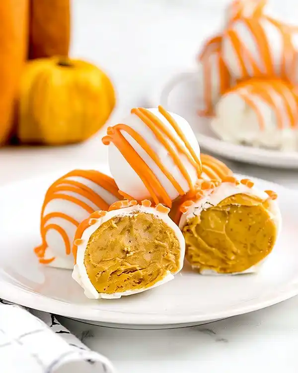 No Bake Pumpkin Cheesecake Balls 2 Pumpkin Cheesecake Balls