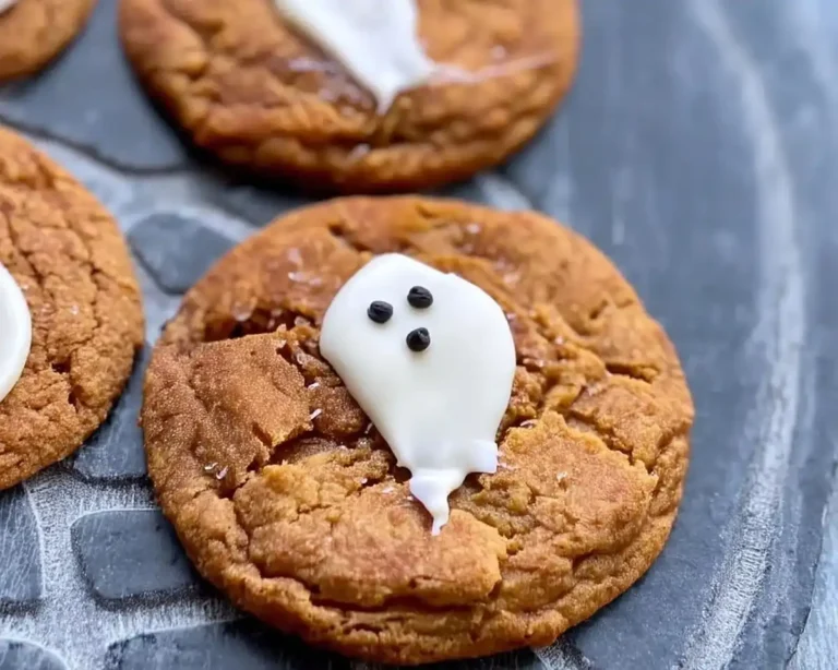 Spooky Ghost Brown Butter Pumpkin Cookies